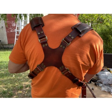 Leather harness for two cameras - 5