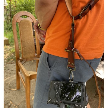 Leather harness for two cameras - 10